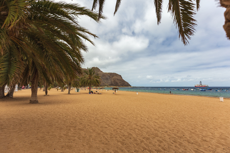 Famous Teresitas beach on canary island Tenerife.の写真素材