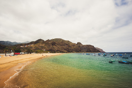 Famous Teresitas beach on canary island Tenerife.の写真素材