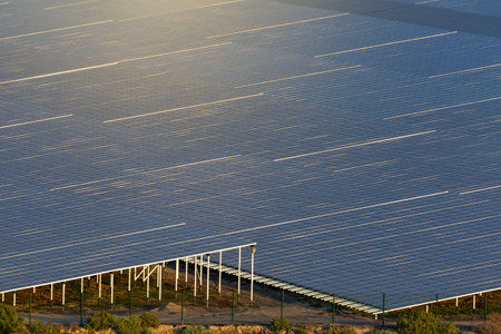 Group of solar and photovoltaic panels for electric power production.