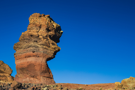 Roque Cinchado unique rock formation Teide National Park, Tenerife, Canary Islands, Spain.の写真素材