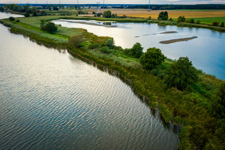View from above on water ponds, Poland.の写真素材