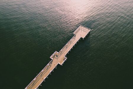 Aerial view on pier in Gdynia Orlowo.の写真素材
