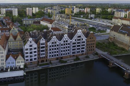 Aerial view to old town in Gdansk.の写真素材