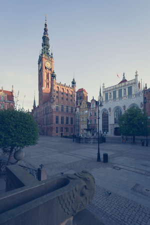 Long Market street in Gdansk, Poland. 