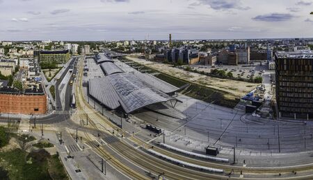 Aerial view on Lodz railway station.の写真素材