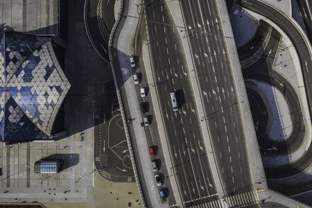 Aerial view on Lodz railway station.の写真素材