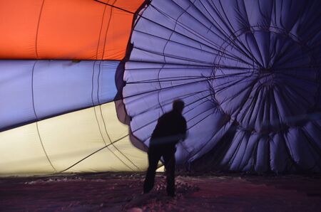 Inside the hot air Balloonの写真素材