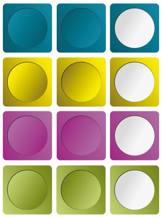 Four color buttons in three positionsのイラスト素材