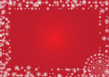White frame from white flakes, red backgroundのイラスト素材