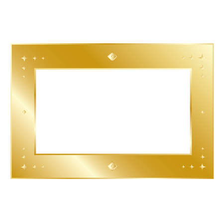 simple frame made of gold isolated on white のイラスト素材