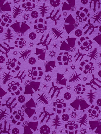 Purple Christmas symbols on the walls, Christmas wallpaperの写真素材
