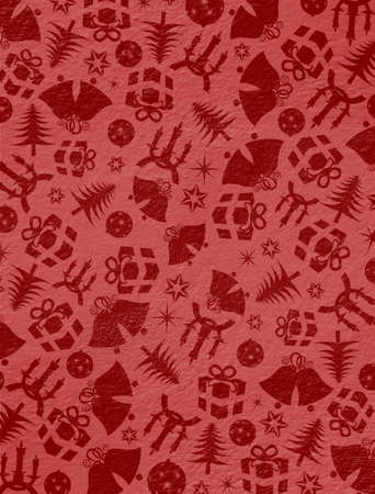 Red Christmas symbols on the walls, Christmas wallpaperの写真素材