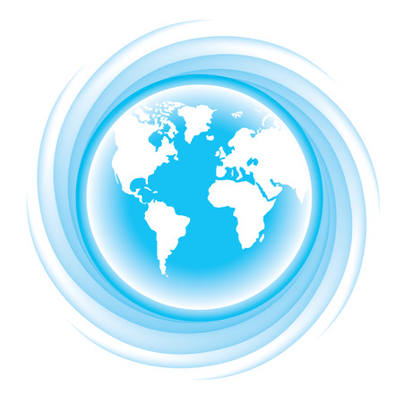 symbol world globe blue color in the center of a spiralのイラスト素材