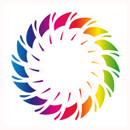 rainbow background, rainbow colors of the ornaments on white backgroundのイラスト素材