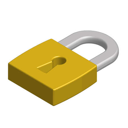 metal padlock locked in 3d illustrationの写真素材