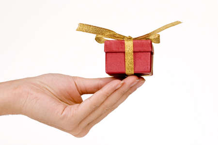 Serving a gift packの写真素材