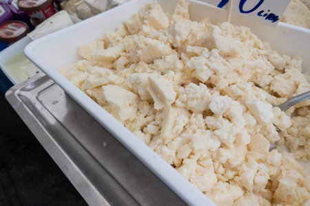 Cauliflower Cheese With Spoon For Sale in Turkish Bazaarの写真素材
