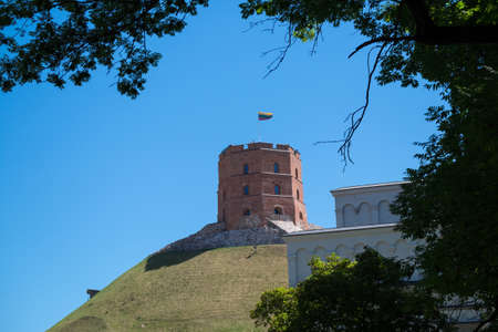 Castle Hill Tower Maden By Bricks 03 July 2015 in Vilnius のeditorial素材