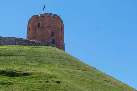 Castle Hill Tower Maden By Bricks 03 July 2015 in Vilnius のeditorial素材