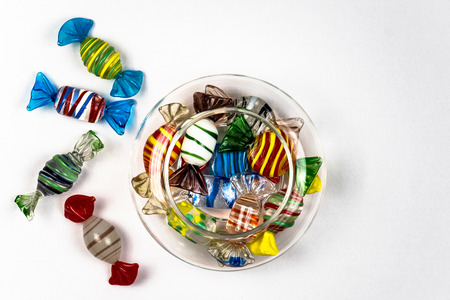 Candy ornaments isolated on white backgroundの写真素材