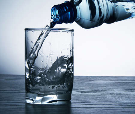 glass with pure waterの写真素材