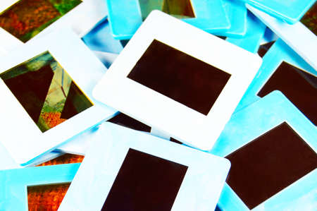 a scattering of retro slide filmの写真素材