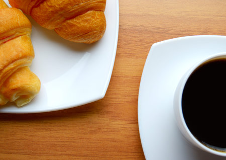 coffee and a fresh croissants