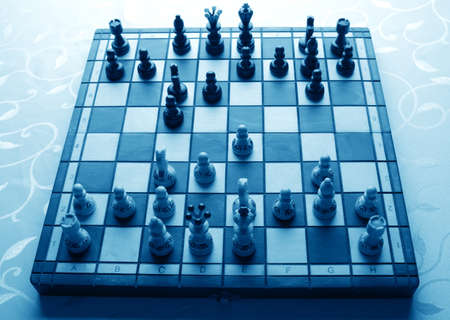 Sicilian defense in a chess gameの写真素材