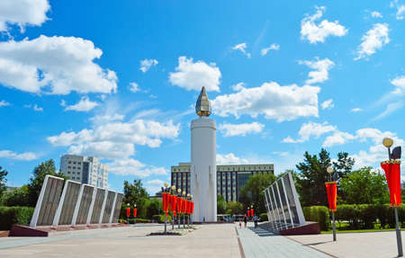The Candle in the Square of memory. Russia, Tyumen.の写真素材
