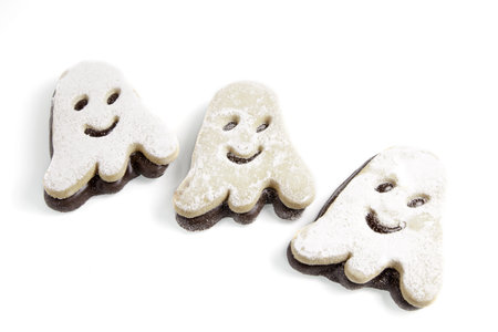 Cookies chocolate and sugar shaped Ghost, imagination and fantasy