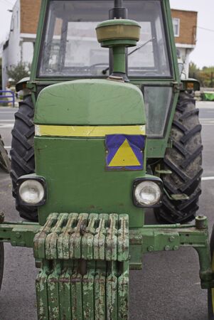 Vehicle for agriculture with signage on the front, agriculture and transportの写真素材