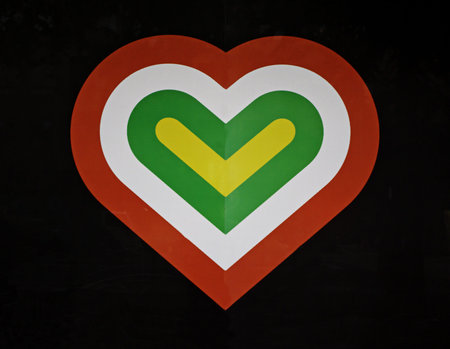 Symbol of love, couples and romantic heart drawing