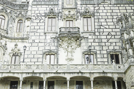 Gothic facade in sintra castllo architectureのeditorial素材