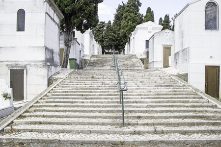 Stairs in old cemetery, construction and architectureの写真素材
