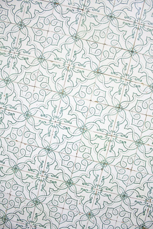 Tiles soft green colors in urban building