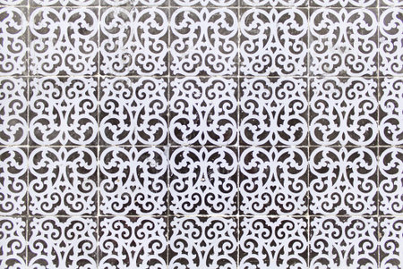 Black tiles in urban building, construction