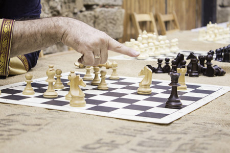 Playing chess board table, fun and skill