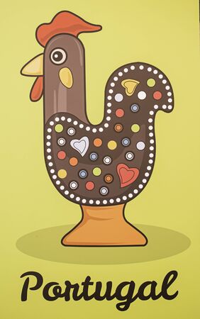 Rooster Lisbon urban wall, tourismの写真素材