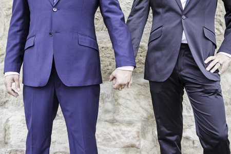 Gay couples in civil marriage, love and relationship