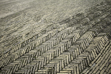 Flooring stone floor tiles in city street, constructionの写真素材