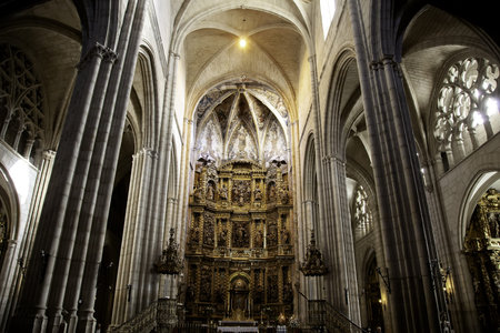 Interior catholic church, religion and christianity, godのeditorial素材