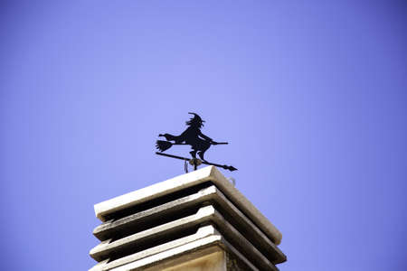Witch's weather vane, detail of object to see the wind directionの写真素材