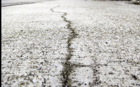 Broken street floor, construction and architecture, road deterioration