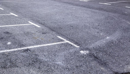 Parking lines on urban road, symbol and road education
