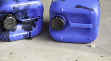 Container of recycled industrial used oil, manufacturing in companyの写真素材