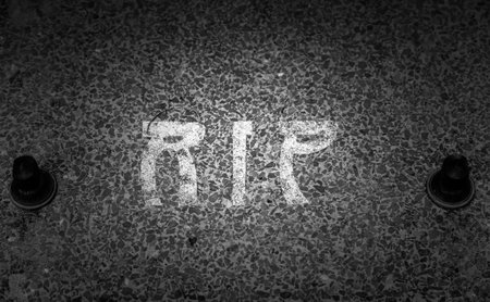 Dead sign detail, rest in peaceの写真素材