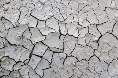 Cracked earth texture in field, nature and agriculture, arid environment