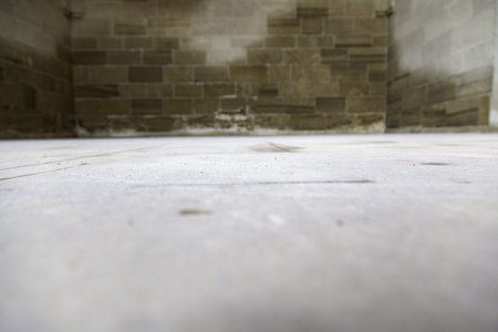 Stone wall detail with roughness and textureの写真素材