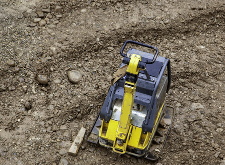 Detail of heavy construction machinery, public works