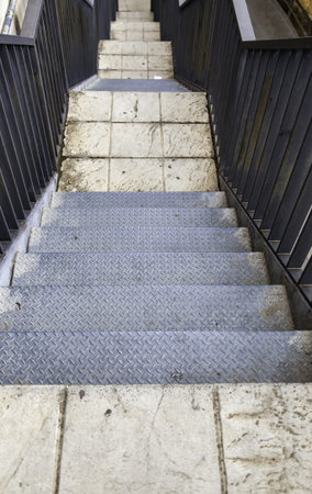 Detail of stairway for pedestrians in the cityの写真素材